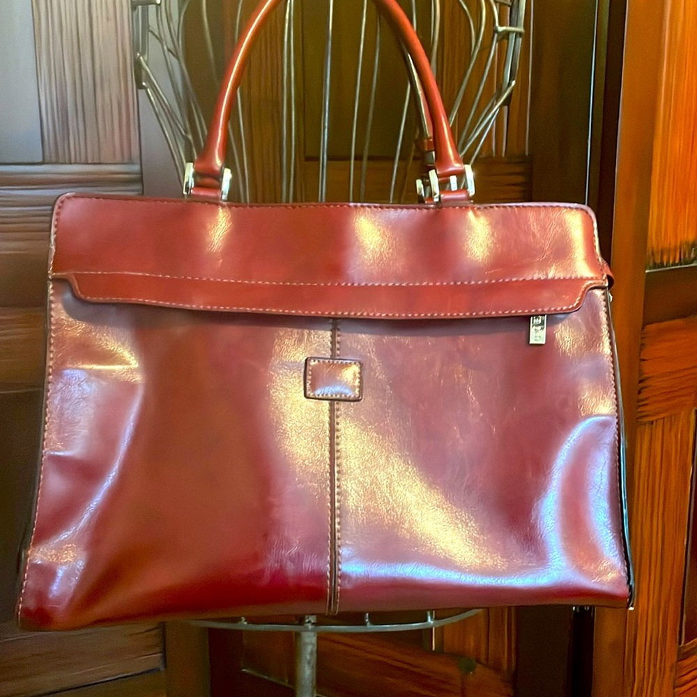 Nina Rich Cranberry Red Leather Bag